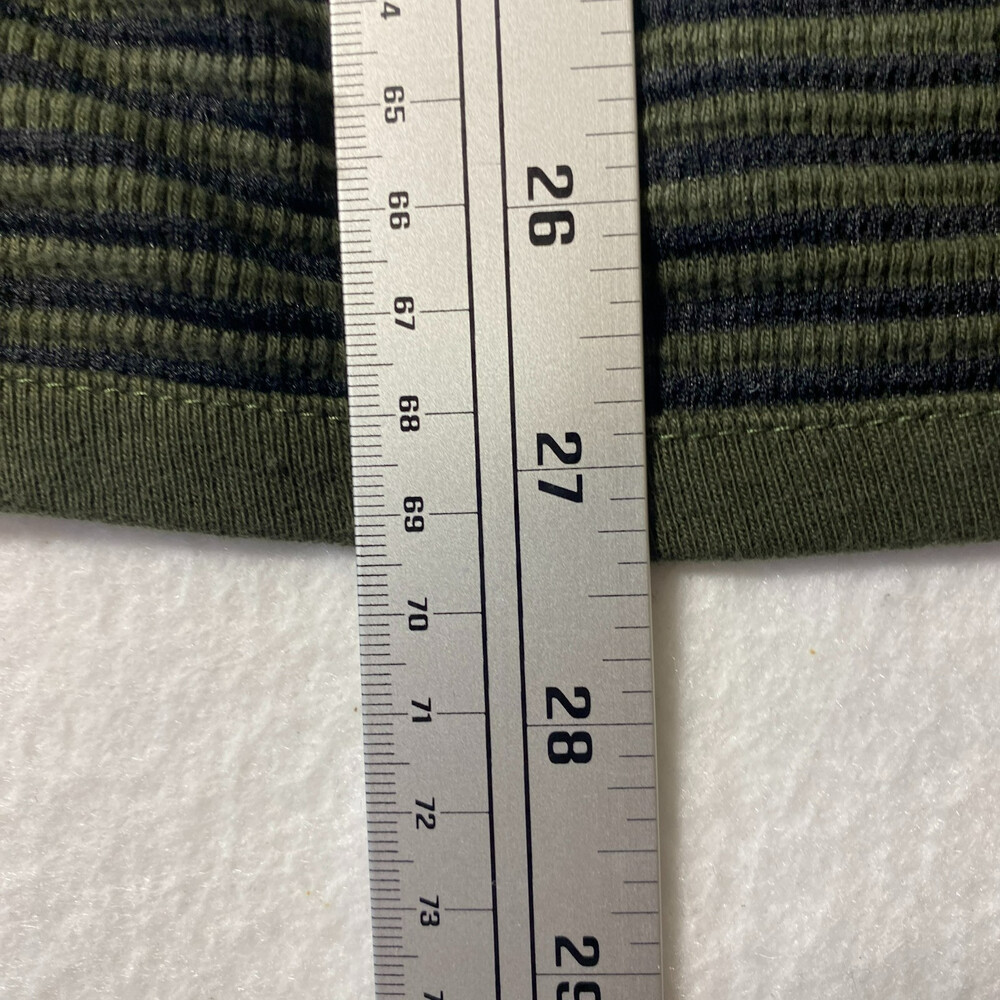 Laguna Mens XL Green Striped Waffle Knit Hoodie Pullover Sweater - Picture 4 of 7